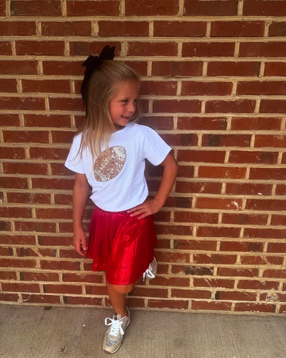 Sequined Football 🏈 Shirt ❤️🤍🏈💙🧡