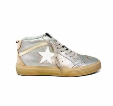 Metallic silver High top Shu shop