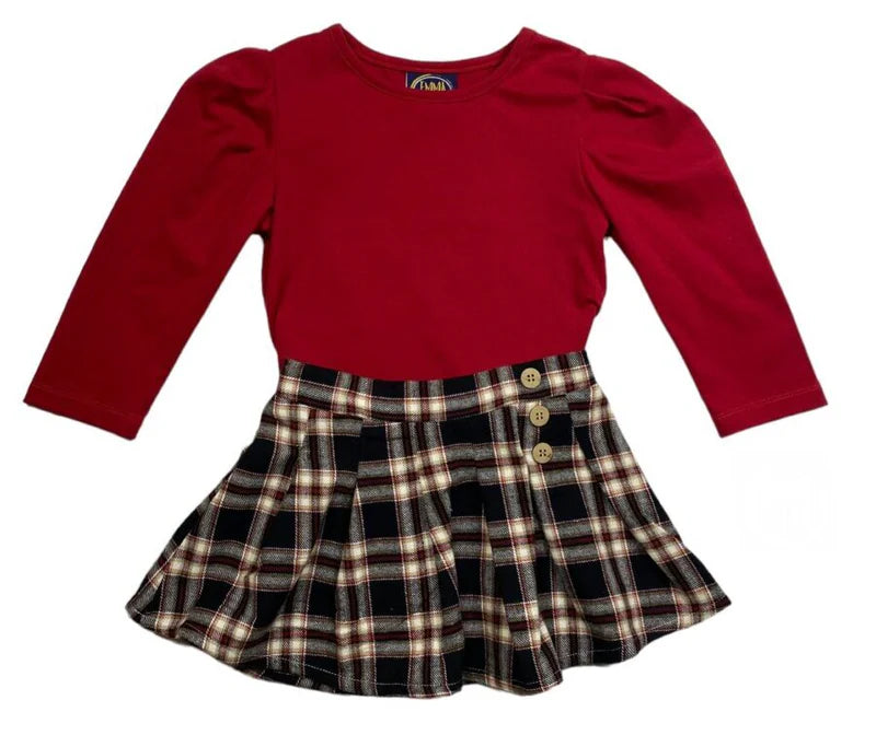 Red & Black Londyn Skirt Set