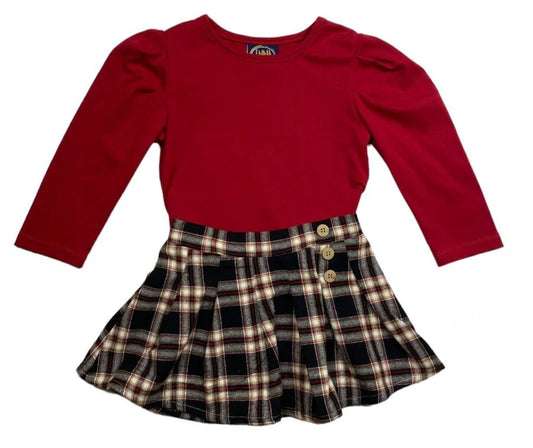 Red & Black Londyn Skirt Set