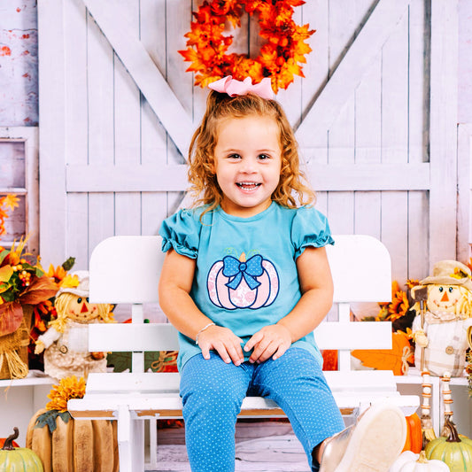 Pumpkin appliqué legging set