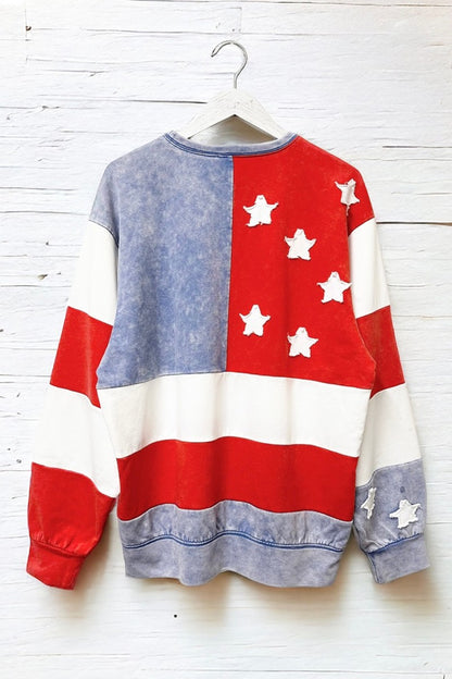 “All the Things “ Mineral Washed American Flag oversized shirt