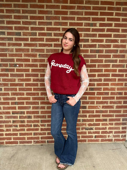 “Game Day “  crochet sleeveless sweater vest 🏈