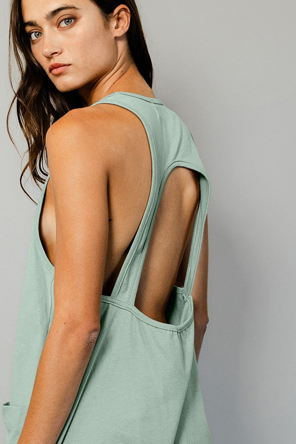 “ Lillian”Open Back Sleeveless Romper