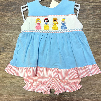 Princess Smocked Bloomer set