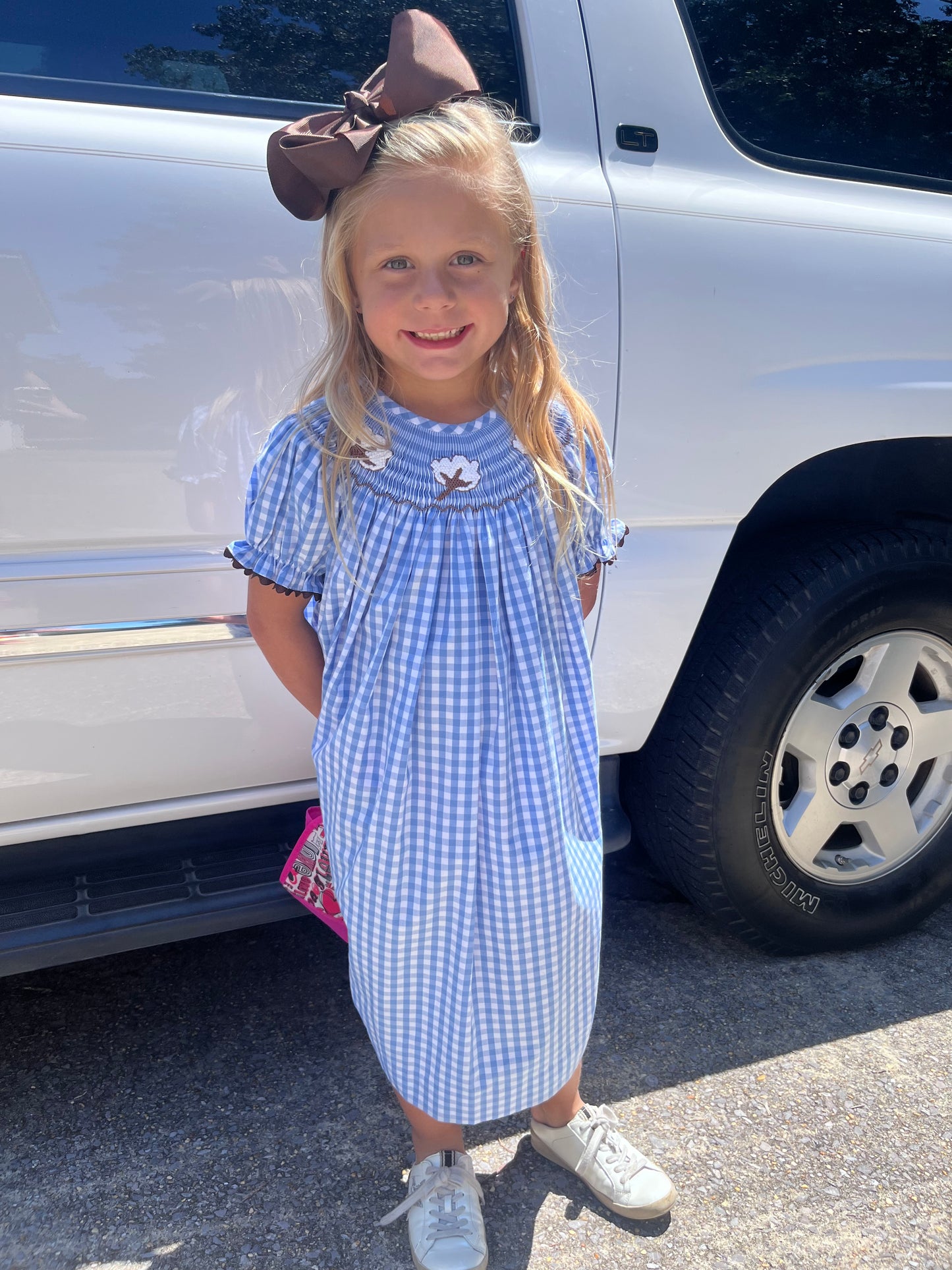 Cotton Field Smocked Bishop Dress