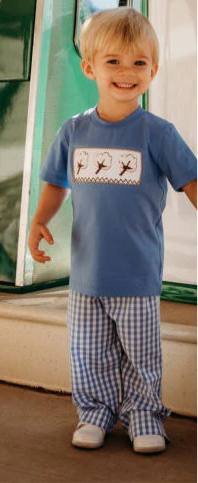 Boys Smocked Cotton Pants set