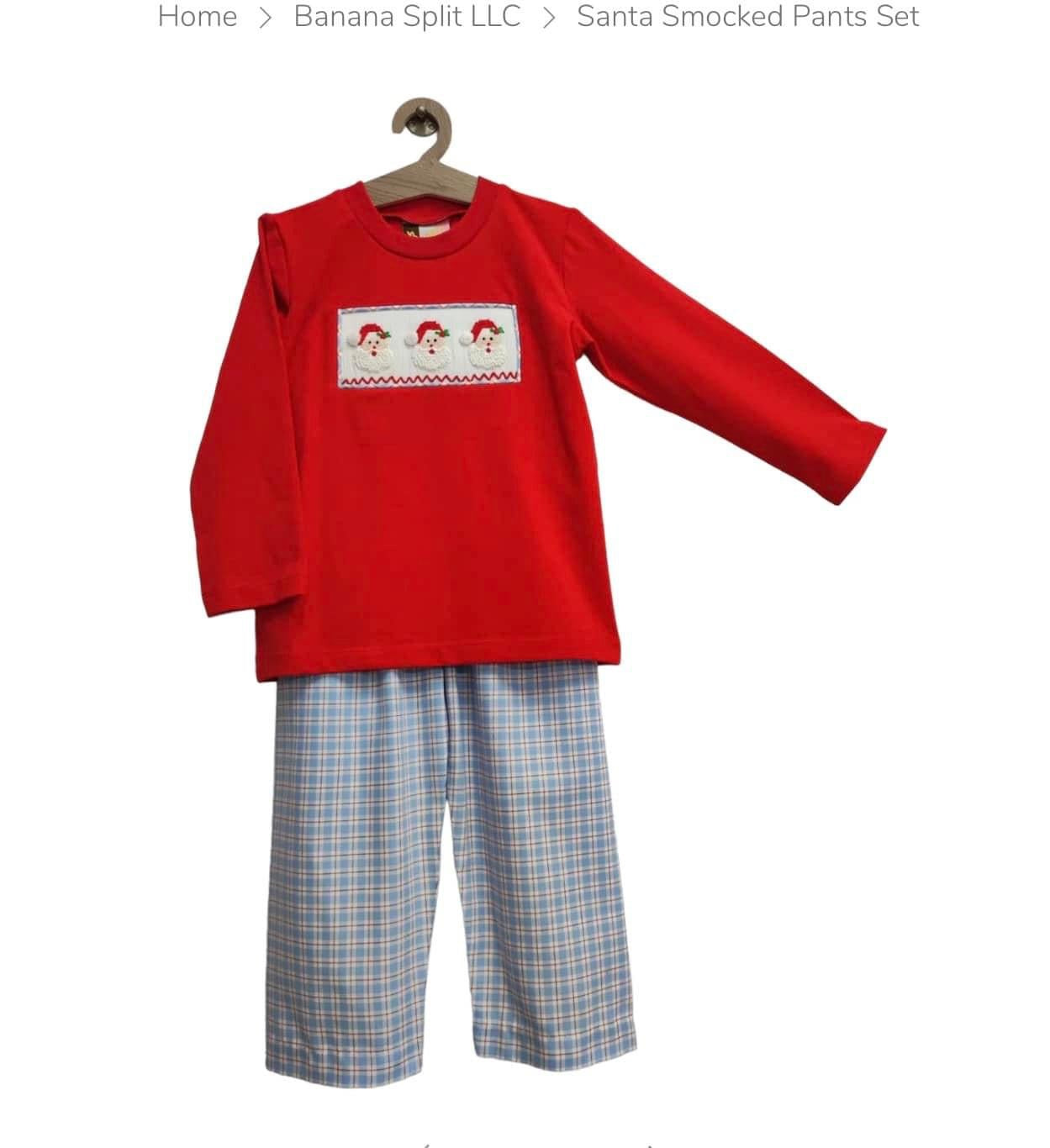 Santa 🧑‍🎄 smocked top and pants set