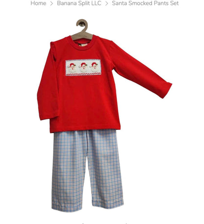 Santa 🧑‍🎄 smocked top and pants set