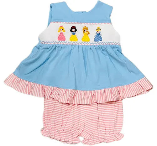 Princess Smocked Bloomer set