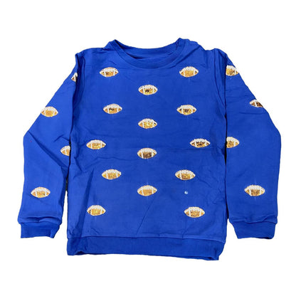 Tween CREWNECK SWEATSHIRT W-SEQUIN FOOTBALL APPLIQUE