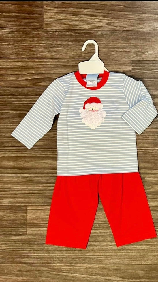 Three sisters Santa 🎅 appliqué shirt with pants set