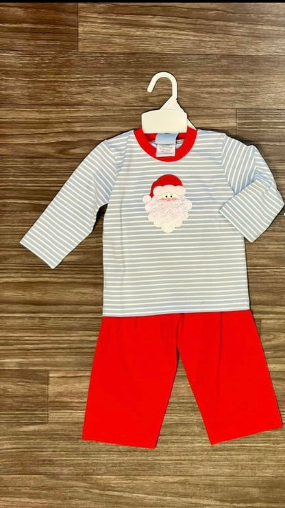 Three sisters Santa 🎅 appliqué shirt with pants set