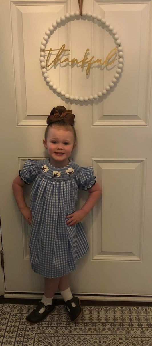 Cotton Field Smocked Bishop Dress