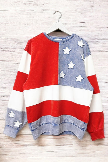 “All the Things “ Mineral Washed American Flag oversized shirt