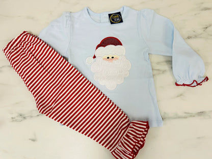 Sequin Santa Girls Pants Set