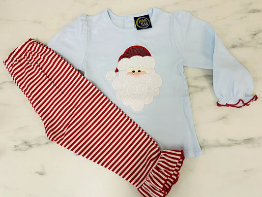 Sequin Santa Girls Pants Set