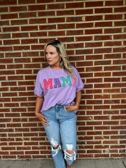 “MAMA “ Rhinestoned Top