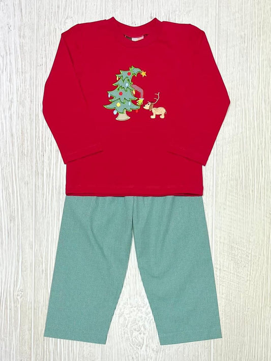 Banana Split Green and Grumpy pants set