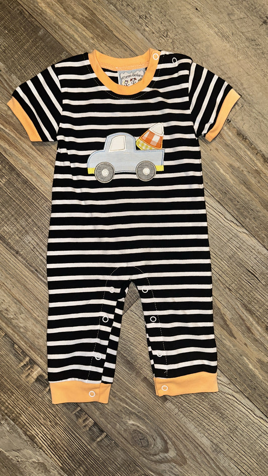 Candy corn Truck appliqué romper