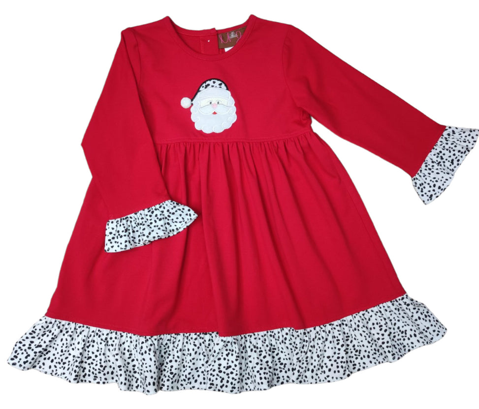 Girls Santa Appliqué Dress