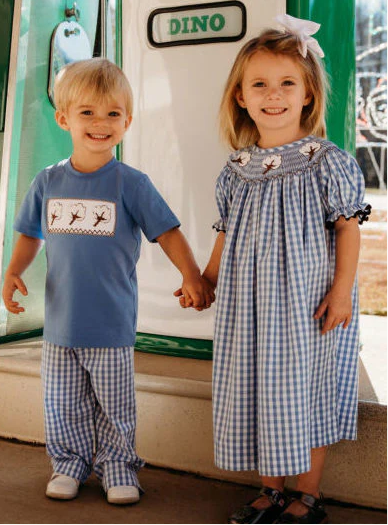 Boys Smocked Cotton Pants set