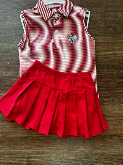 Girls Banana Split Pleated Skort Game Day set