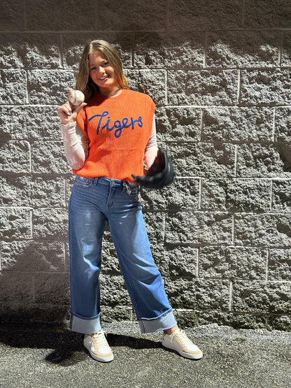 “Tigers 🐅 “ Embroidered GameDay Sweater Vest