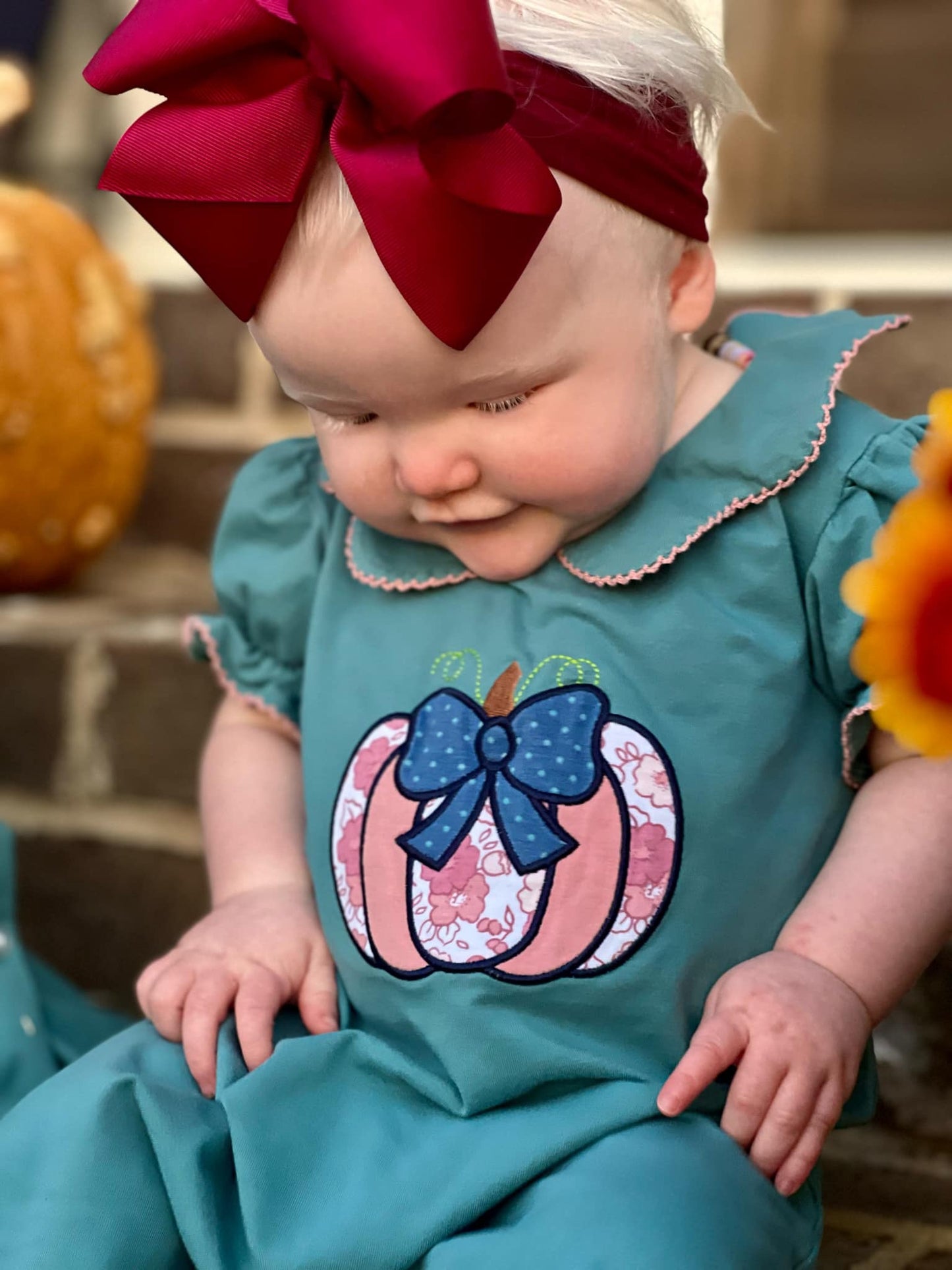 Pumpkin appliqué romper